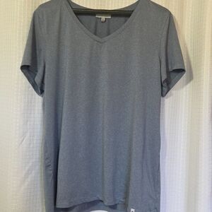 Ocean Coast Women’s Gray Short Sleeve V-Neck Top, size XL